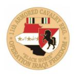 Operation Iraqi Freedom  11th Armored Cavalry Pin