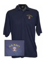 U.S. Navy Wicking Mesh Polo Shirt (Navy Blue)