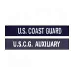 U.S. Coast Guard  and Auxiliary White on Navy Branch Tapes (Rip-Stop)