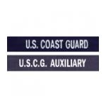 U.S. Coast Guard and Auxiliary White on Navy Branch Tapes (Rip-Stop)
