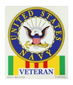 Vietnam Veteran U.S. Navy Outside Window Decal