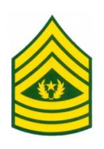 Army E-9 Command Sergeant Major Outside Window Decal