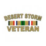 Desert Storm Veteran Outside Window Decal with Ribbons