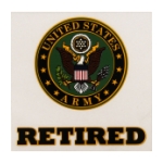 Army Retired Outside Window Decal