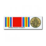 WWII Veteran Ribbon and Medal Bumper Sticker