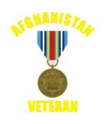 Afghanistan Veteran Outside Window Decal with Medal