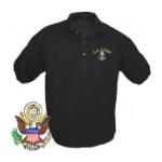 U.S. Army Eagle Logo Wicking mesh Polo Shirt (Black)