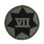 7th Corps Patch Foliage Green (Velcro Backed)
