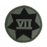 7th Corps Patch Foliage Green (With Hook Fastener)