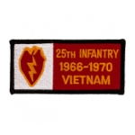 25th Infantry Division Vietnam Patch w/ Dates
