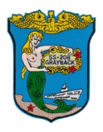 USS Grayback SS-208 Submarine Patch