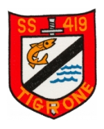 USS Tigrone SS-419A with Shield Submarine Patch