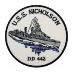USS Nicholson DD-442 Ship Patch