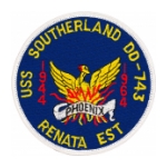 USS Southerland DD-743 Ship Patch