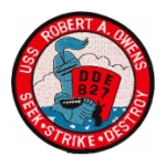 USS Robert A. Owens DDE-827 Ship Patch