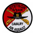 Stetson 4/3 Air Cavalry Regiment Cavalry Air Assault Patch (Dress)