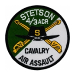 Stetson 4/3 Air Cavalry Regiment Cavalry Air Assault Patch (OD)