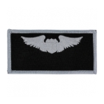 Air Force Pilot Wing Patch (Silver On Black)