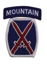 10th Mountain Division Patch w/ Tab