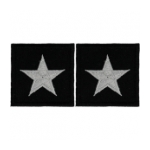 Embroidered Rank Silver on Black Brigadier General Patch (Pair)