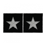 Embroidered Rank Silver on Black Brigadier General Patch (Pair)