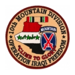 10th Mountain Division Operation Iraqi Freedom Patch