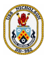 USS Nicholson DD-982 Ship Patch