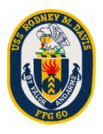 USS Rodney M. Davis FFG-60 Ship Patch