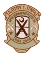 A-BTRY 1-178 FA Operation Iraqi Freedom 2004-2005 (Desert)