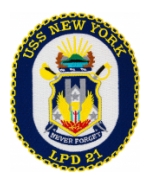 USS New York LPD-21 Ship Patch