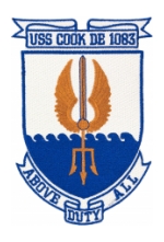 USS Cook DE-1083 Ship Patch