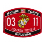 USMC MOS 0311 Rifleman Patch