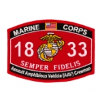 USMC MOS 1833 Amphibious Vehicle Crew Patch