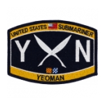 USN RATE Submariner YN Yeoman Patch
