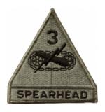 3rd Armored Division Patch Foliage Green (With Hook Fastener)