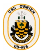 USS O'Brien DD-975 Ship Patch