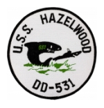 USS Hazelwood DD-531 Ship Patch