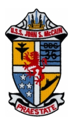 USS John S. McCain DDG-36 Ship Patch