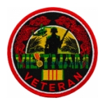 Vietnam Veteran Patch w/ Ribbon & Silhouette