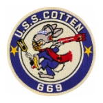 USS Cotten DD-669 Ship Patch