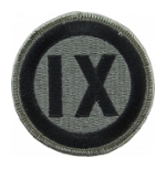9th Corps Patch Foliage Green (With Hook Fastener)