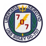 USS Soley DD-707 Ship Patch