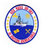 USS Ross DD-563 Ship Patch