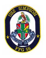 USS Simpson FFG-56 Ship Patch