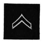 Embroidered Rank Silver on Black Corporal Patch (Pair)