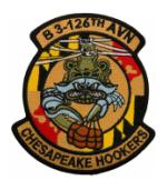 Army B Company 3-126th Support Aviation Battalion Patch (Chesapeake Hookers)