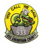 USS Cheboygan County LST-533 Ship Patch