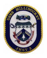 USNS Millinocket JHSV-3 Ship Patch