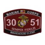 USMC MOS 3051 Warehouse Clerk Patch