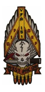 Navy Strike Fighter Squadron VFA-151 OIF / OEF West Pac 08' Patch